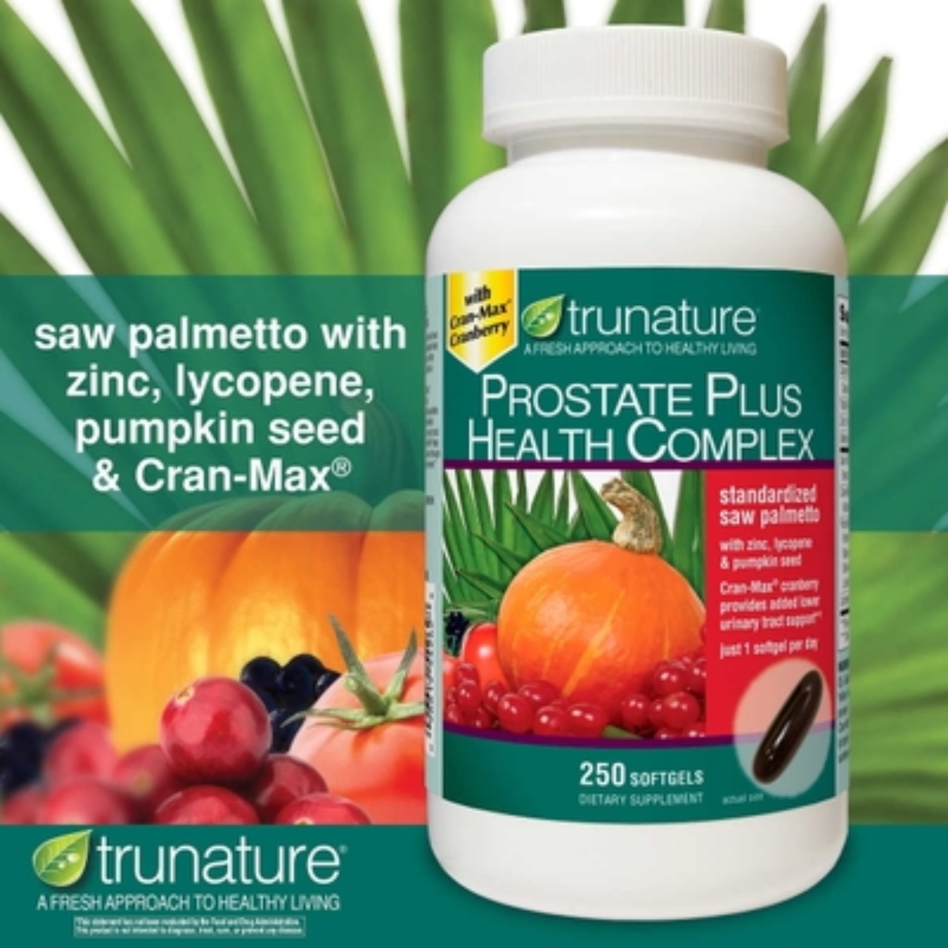 TRUNATURE, Prostate ( 2-PACK ) Health Complex Supplement – 250 Softgels Support Formula
